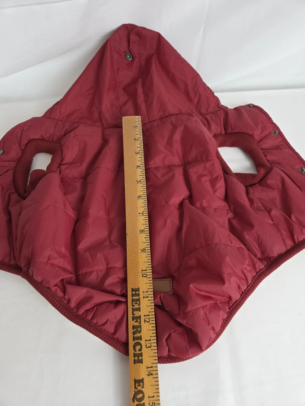 Dog Raincoat Large..Red Quilted Dog Puffer Jacket with Hood - Brand: